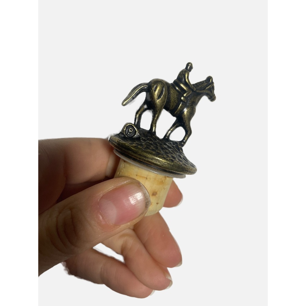 Blanton's Horse Bottle Stopper Unisex OS Bronze Metal Jockey B Bourbon Barware